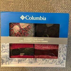 Columbia Women’s Crew Socks 4-Pair Set Winter Cozy Cushioned Gift Box